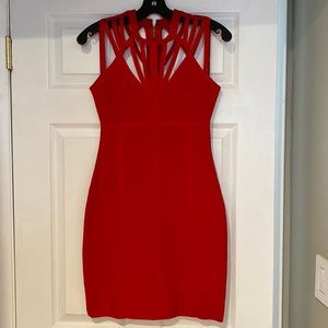 Red bodycon short dress